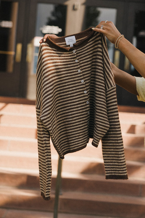 Coco Cutie Cardigan // Chocolate Stripe